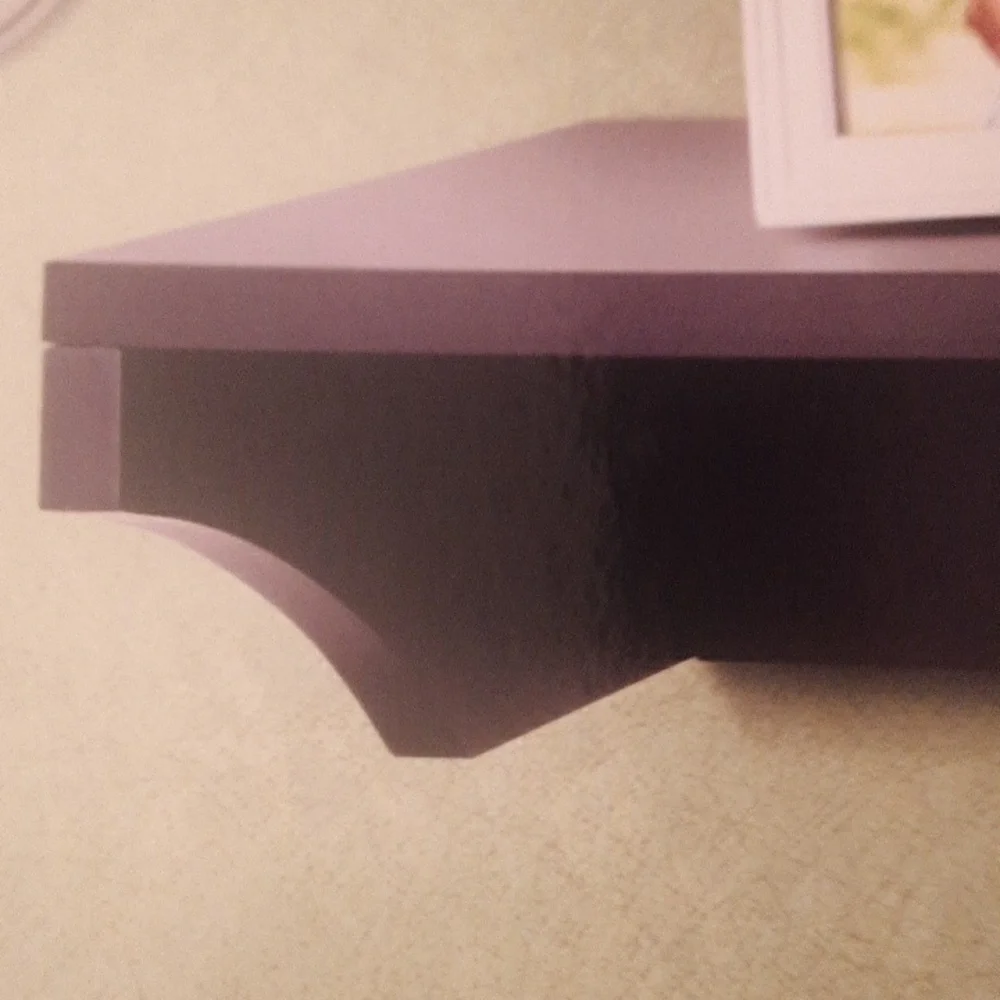 Black Wooden Shelf with Hangers